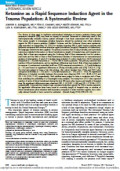 Ketamine as a Rapid Sequence Induction Agent in the Trauma Population: A Systematic Review