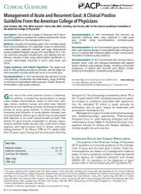 Management of Acute and Recurrent Gout: A Clinical Practice Guideline From the American College of Physicians