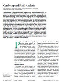 Cerebrospinal Fluid Analysis