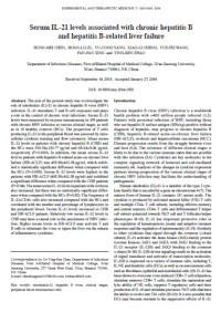 Serum IL-21 levels associated with chronic hepatitis B and hepatitis B-related liver failure