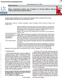 Renin Angiotensin System and Cytokines in Chronic Kidney Disease: Clinical and Experimental Evidence