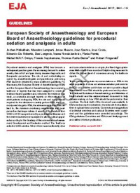 European Society of Anaesthesiology and European Board of Anaesthesiology guidelines for procedural sedation and analgesia in adults