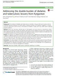 Addressing the double-burden of diabetes and tuberculosis: lessons from Kyrgyzstan