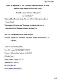 Update on Angiotensin II : New Endocrine Connections between the Brain, Adrenal Glands and the Cardiovascular System