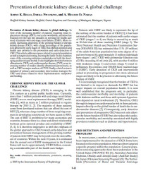 Prevention of chronic kidney disease: A global challenge