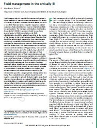 Fluid management in the critically ill