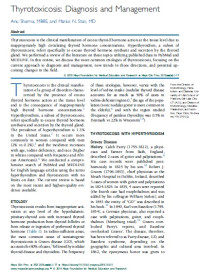 Thyrotoxicosis: Diagnosis and Management