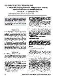 A Patient With Severe Hyponatremia and Hypokalemia: Osmotic Demyelination Following potassium Repletion