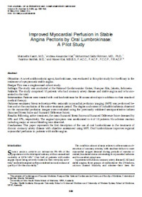 Improved Myocardial Perfusion in Stable Angina Pectoris by Oral Lumbrokinase: A Pilot Study