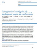 Pharmacokinetics of levobupivacaine with epinephrine in transversus abdominis plane block for postoperative analgesia after Caesarean section