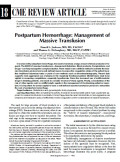 Postpartum Hemorrhage: Management of Massive Transfusion