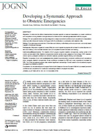 Developing a Systematic Approach to Obstetric Emergencies