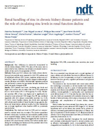 Renal handling of zinc in chronic kidney disease patients and the role of circulating zinc levels in renal function decline