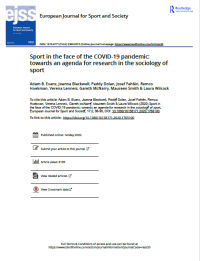Sport in the face of the COVID-19 pandemic:
towards an agenda for research in the sociology of
sport