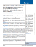 What Works and Does Not Work in a
Self-Management Intervention for
People With Chronic Pain?
Qualitative Systematic Review and
Meta-Synthesis