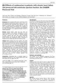 Effects of candesartan in patients with chronic heart failure and preserved left-ventricular ejection fraction: the CHARM Preserved
Trial