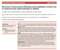 Recovery of consciousness following acute symptomatic seizures due to central nervous system infections in children