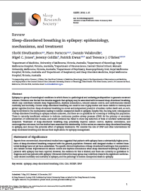 Sleep-Disordered Breathing in Epilepsy: Epidemiology, Mechanisms and Treatment