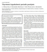 Thyrotoxic Hypokalemic Periodic Paralysis