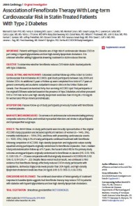 Image of Association of Fenofibrate Therapy With Long-term Cardiovascular Risk in Statin-Treated Patients With Type 2 Diabetes