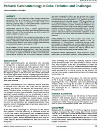 Image of Pediatric Gastroenterology in Cuba: Evolution and Challenges