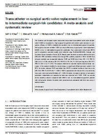 Image of Transcatheter vs surgical aortic-valve replacement in lowto intermediate-surgical-risk candidates: A meta-analysis and
systematic review