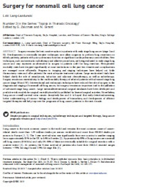 Image of Surgery for nonsmall cell lung cancer