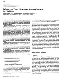 Image of Efficacy of Oral Clonidine Premedication in Children