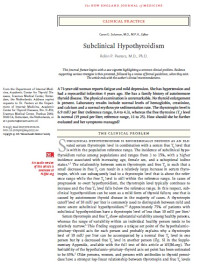Image of Subclinical Hypothyroidism