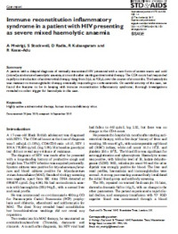 Image of Immune reconstitution inflammatory syndrome in a patient with HIV presenting as severe mixed haemolytic anaemia