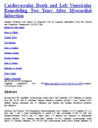 Image of Cardiovascular Death and Left Ventricular Remodeling Two Years After Myocardial Infarction