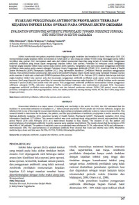 Image of EVALUASI PENGGUNAAN ANTIBIOTIK PROFILAKSIS TERHADAP KEJADIAN INFEKSI LUKA OPERASI PADA OPERASI SECTIO CAESAREA