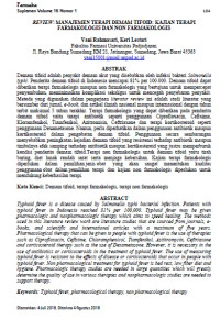 Image of MANAJEMEN TERAPI DEMAM TIFOID: KAJIAN TERAPI FARMAKOLOGIS DAN NON FARMAKOLOGIS