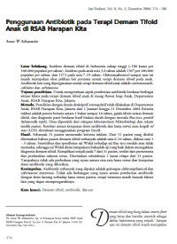 Image of Penggunaan Antibiotik pada Terapi Demam Tifoid Anak di RSAB Harapan Kita