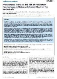 Image of Pre-Eclampsia Increases the Risk of Postpartum Haemorrhage A Nationwide Cohort Study in The Netherlands