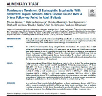 Image of Maintenance Treatment of Eosinophilic Esophagitis with Swallowed Topical Steroids Alters Disease Course Over a 5-Year Follow-up Period In Adult Patients