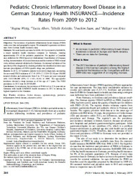 Image of Pediatric Chronic Inflammatory Bowel Disease in a German Statutory Health INSURANCE—Incidence Rates From 2009 to 2012