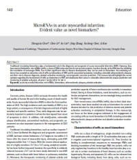 Image of MicroRNAs in Acute Myocardial infarction: Evident Value as Novel Biomarkers?