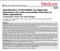 Image of Identification of microRNAs as Diagnostic Biomarkers for Acute Myocardial Infarction in Asian Populations: A systematic review and meta-analysis