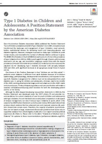 Image of Children and Adolescents: Standards of Medical Care in Diabetesd 2018
