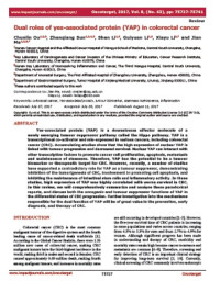 Image of Dual roles of yes-associated protein (YAP) in colorectal cancer