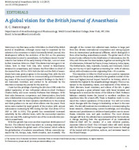 Image of A global vision for the British Journal of Anaesthesia