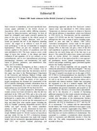 Image of Volume 100: basic sciences in the British Journal of Anaesthesia