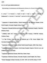 Image of Epidemiology of autoimmune and inflammatory diseases in a French Nationwide HIV cohort