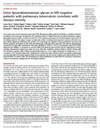 Image of Urine lipoarabinomannan glycan in HIV-negative patients with pulmonary tuberculosis correlates with disease severity