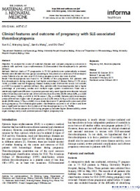 Image of Clinical features and outcome of pregnancy with SLE-associated thrombocytopenia