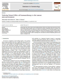Image of Tailoring Natural Killer cell immunotherapy to the tumour microenvironment