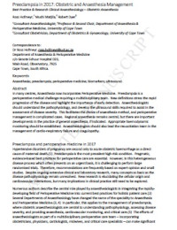 Image of Preeclampsia in 2017: Obstetric and Anaesthesia Management