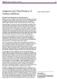 Image of Diagnosis and Classification of Diabetes Mellitus