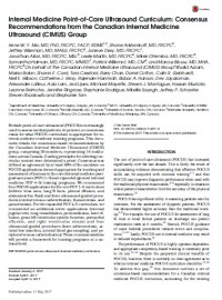 Image of Internal Medicine Point-of-Care Ultrasound Curriculum: Consensus Recommendations from the Canadian Internal Medicine
Ultrasound (CIMUS) Group